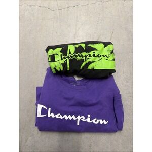 Champion T Shirt Size 2XL Purple Palm Tree T Shirt Lot Of 2